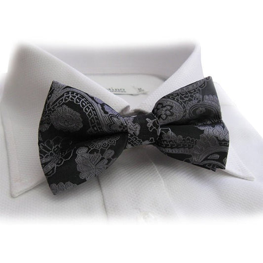 Black Paisley Bow Tie - Distino Of Melbourne