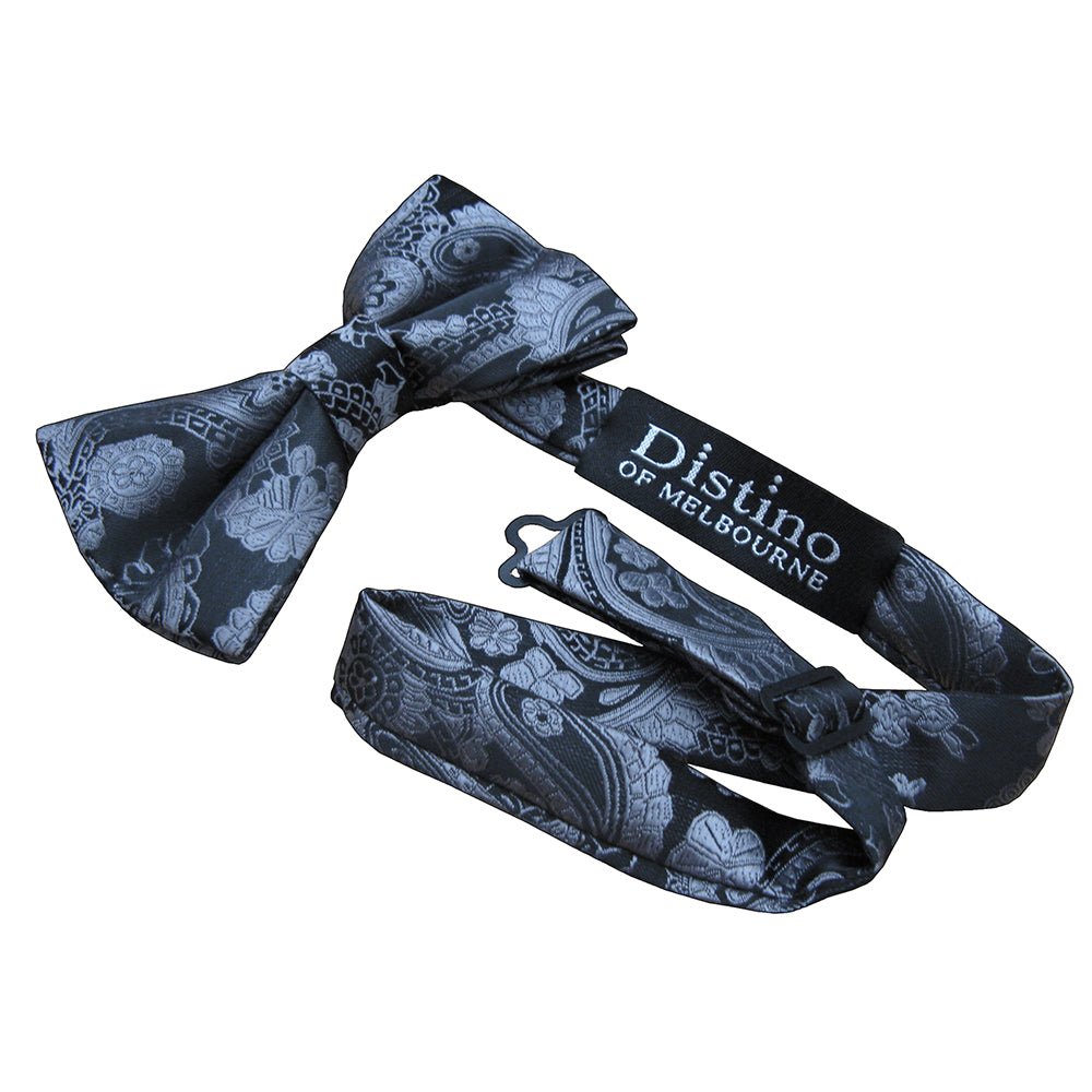 Black Paisley Bow Tie - Distino Of Melbourne