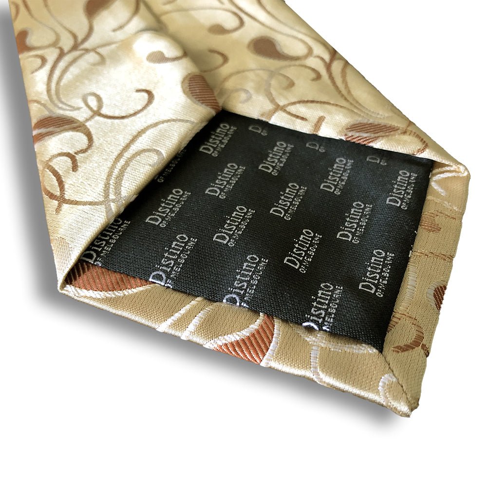 “Champagne Paisley” Polyester Tie - Distino Of Melbourne