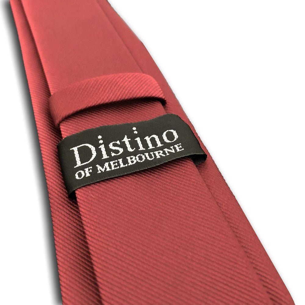 “Burgundy” Skinny Polyester Tie - Distino Of Melbourne