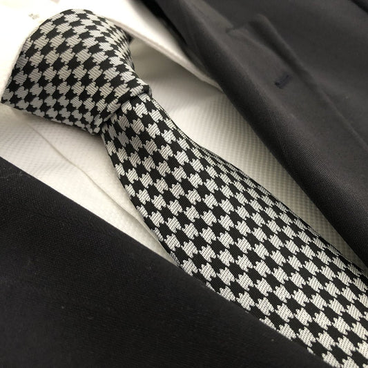 “Checkerboard” Skinny Polyester Tie - Distino Of Melbourne