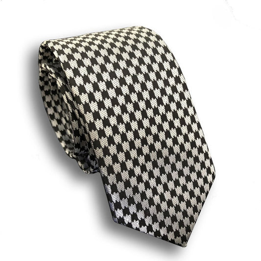 “Checkerboard” Skinny Polyester Tie - Distino Of Melbourne