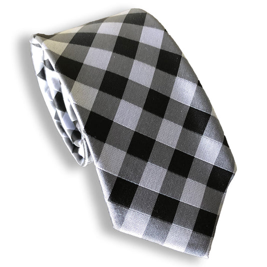 “Checkered” Skinny Polyester Tie - Distino Of Melbourne