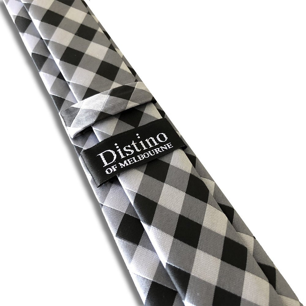 “Checkered” Skinny Polyester Tie - Distino Of Melbourne
