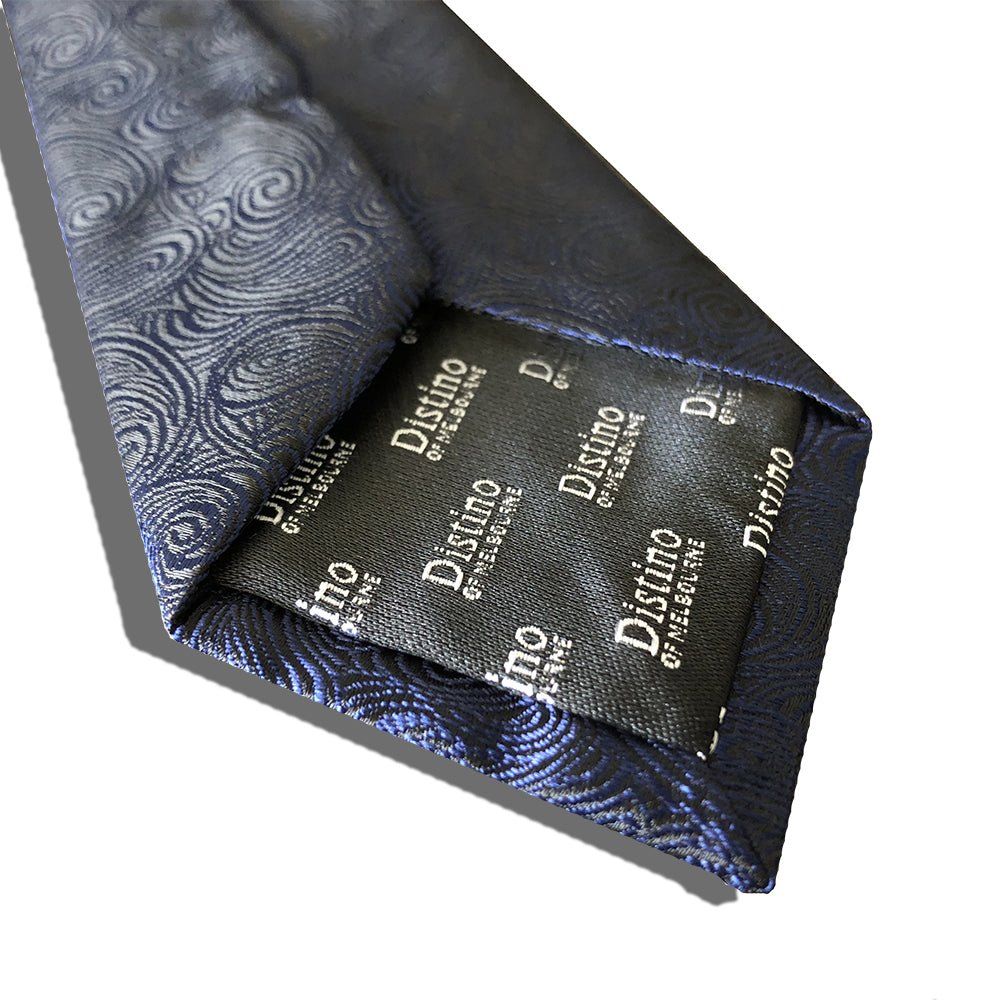 “Navy Paisley” Skinny Polyester Tie - Distino Of Melbourne