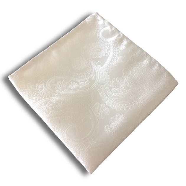 “Ivory Paisley” Pocket Square Handkerchief - Distino Of Melbourne