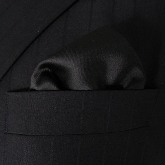 “Jet Black” Pocket Square Handkerchief - Distino Of Melbourne