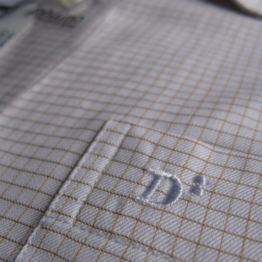 French Cuff Cotton Shirt - "Rust White Check" - Clearance Stock - Distino Of Melbourne
