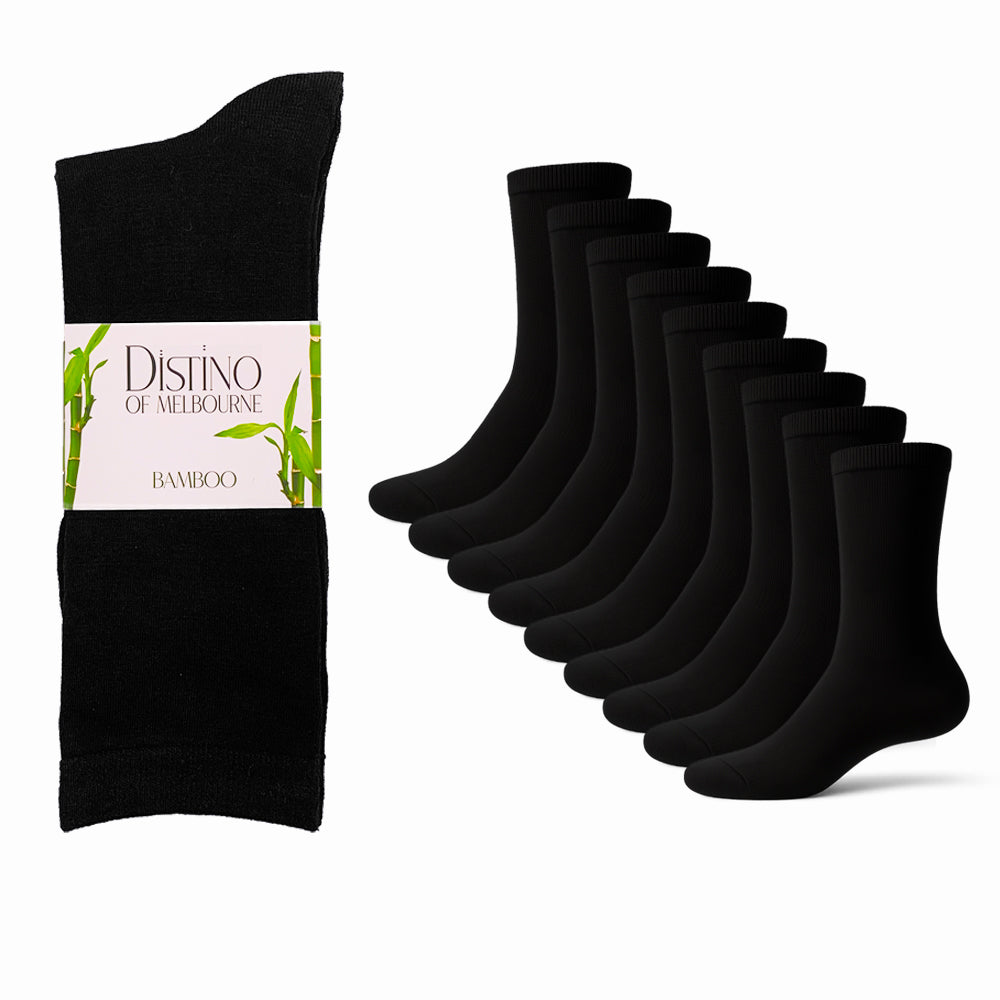 Distino Bamboo Black Dress Socks - 9 Pack Deal - Distino Of Melbourne