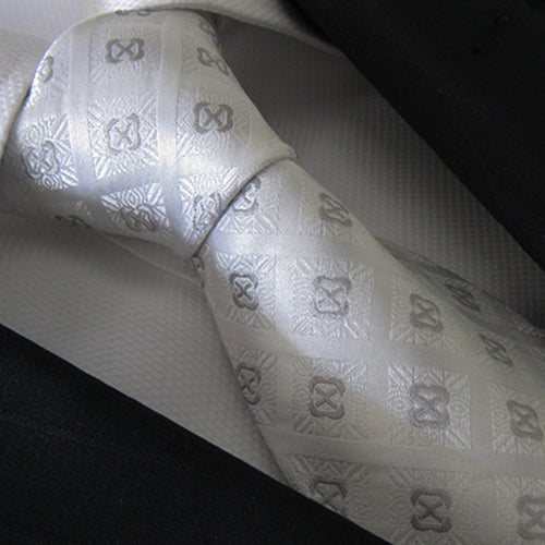 “White Check” Silk Neck Tie - Distino Of Melbourne