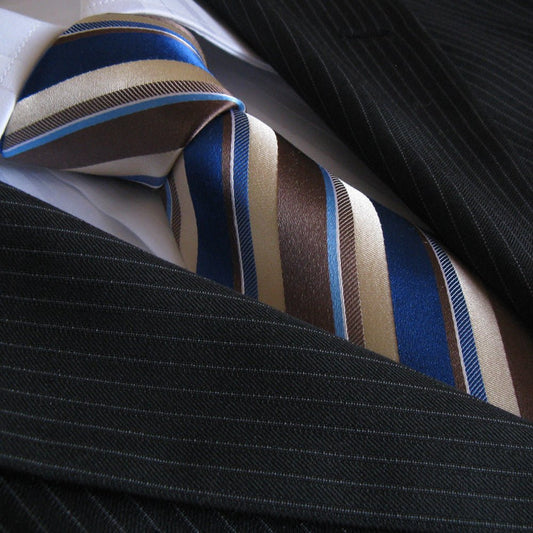 “Morning Latte” Seven Fold Silk Neck Tie - Distino Of Melbourne
