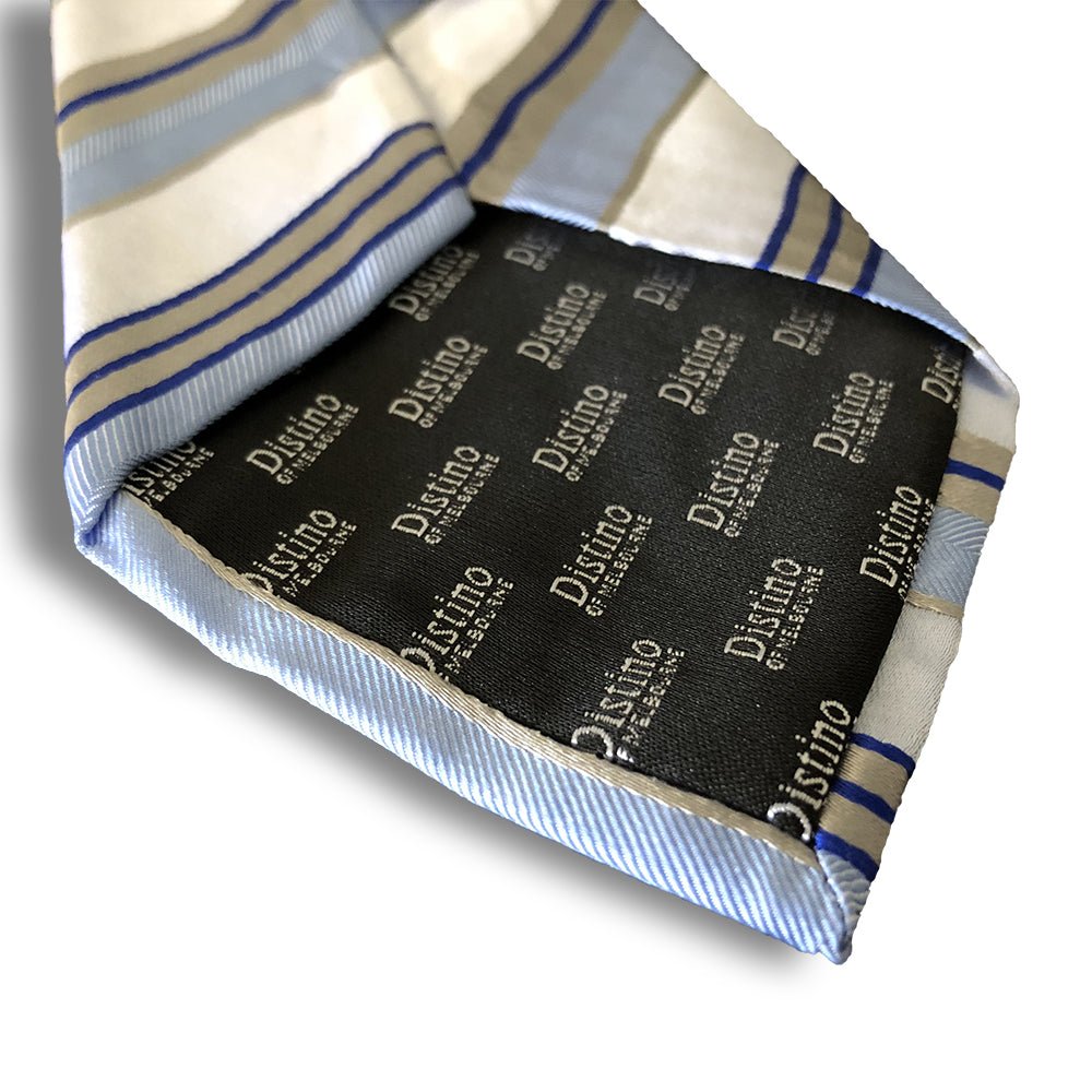 “Striscia Blu” Silk Neck Tie - Distino Of Melbourne