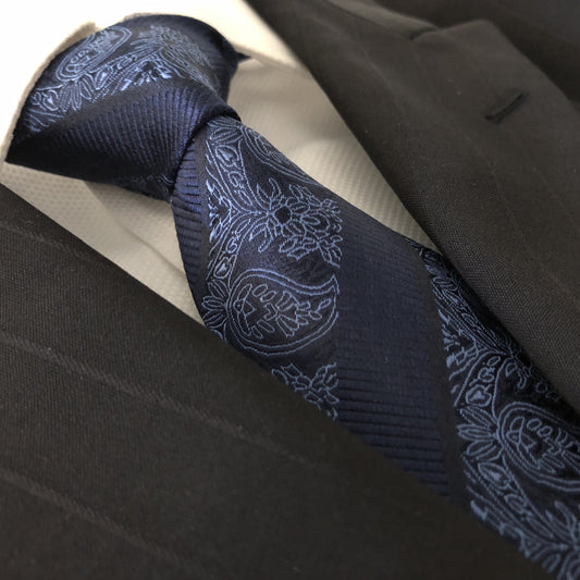 Mens Navy Silk Tie | “Sicillian Blue” Men's Necktie by Distino - Distino Of Melbourne