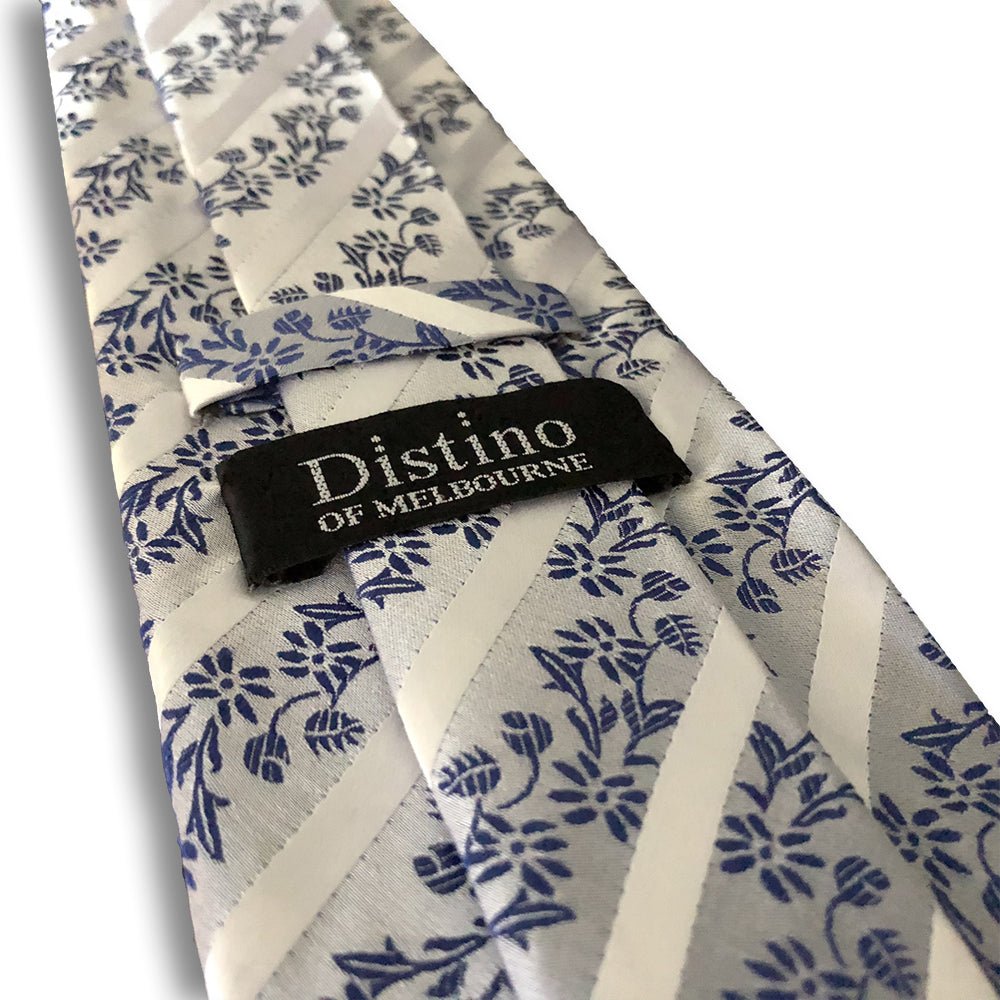 “Oriental Blue” Seven Fold Silk Neck Tie - Distino Of Melbourne