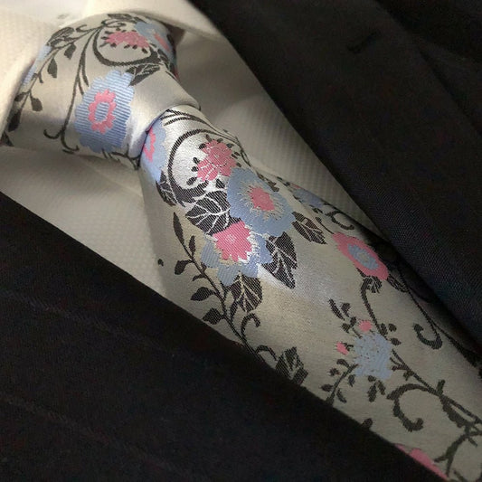 “Orientale Floreale” Seven Fold Silk Neck Tie - Distino Of Melbourne