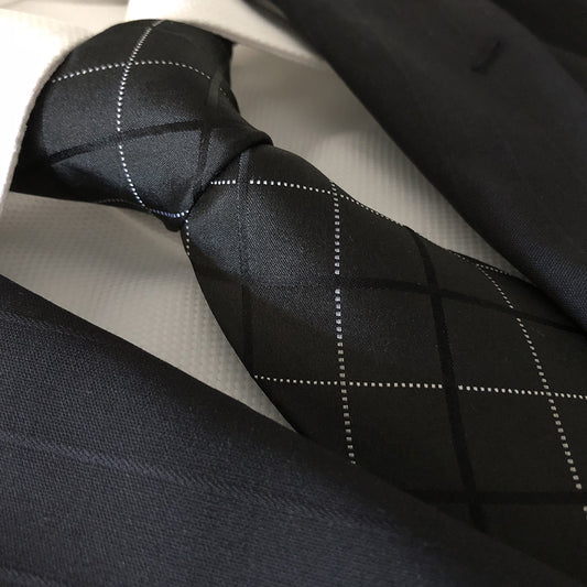 “Dark Knight” Seven Fold Silk Neck Tie - Distino Of Melbourne