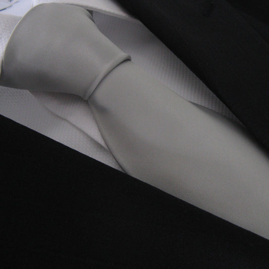 “LIGHT SILVER” POLYESTER TIE