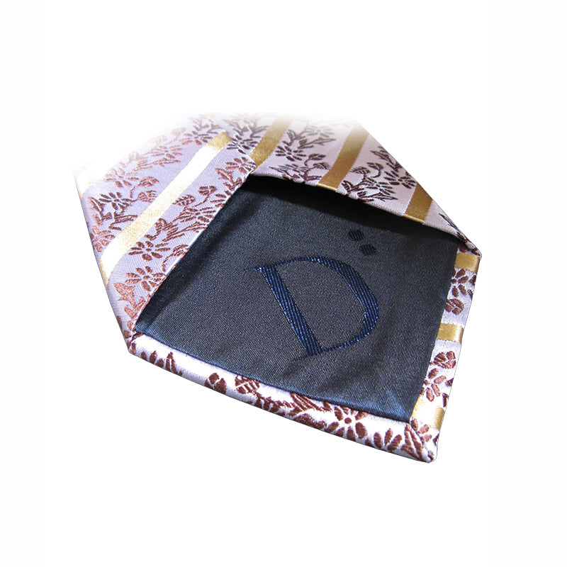 “ORIENTAL FLORAL” SILK NECK TIE, MATCHING CUFFLINKS & GIFT BOX