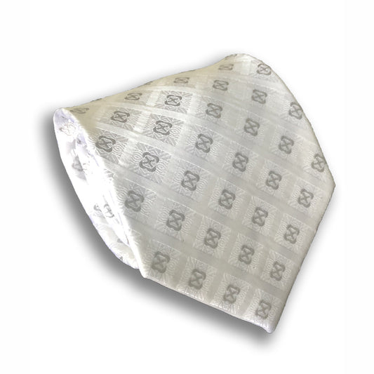 “WHITE CHECK” SILK NECK TIE
