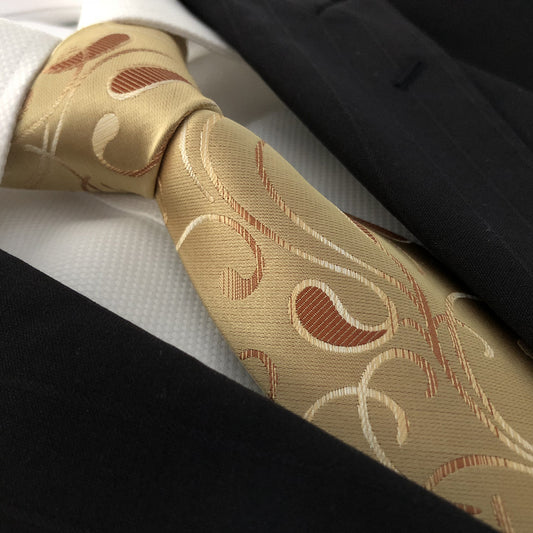 “CHAMPAGNE PAISLEY” POLYESTER TIE