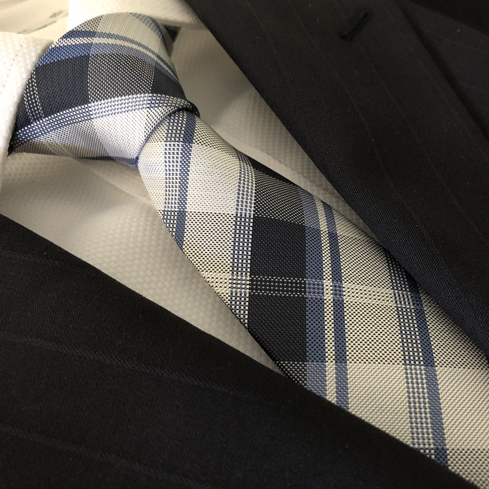 “THE PLAID” SKINNY POLYESTER TIE