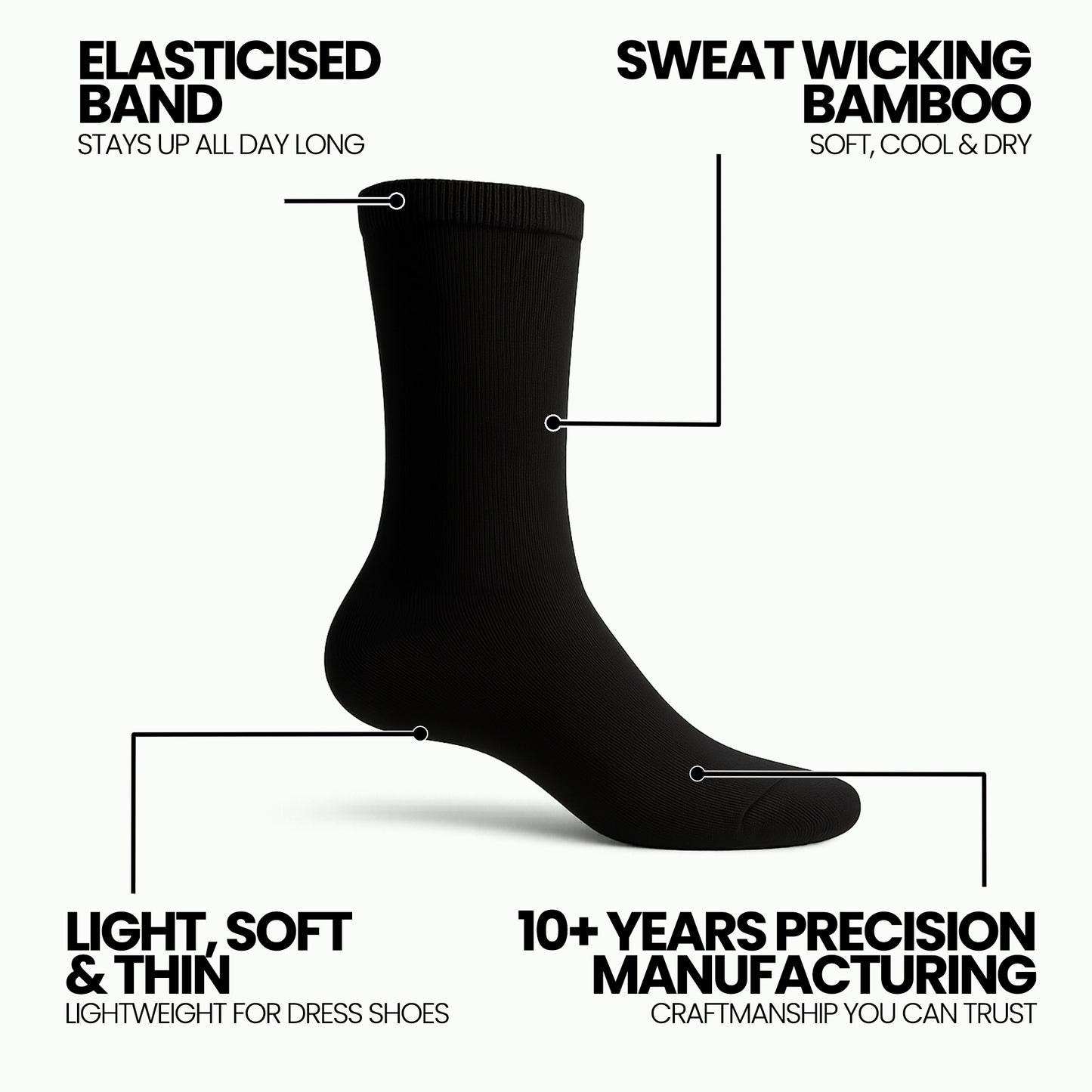 Distino Bamboo Black Dress Socks - 3 Pack Deal - Distino Of Melbourne
