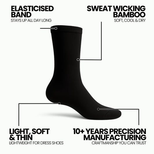 Distino Bamboo Black Dress Socks - 3 Pack Deal - Distino Of Melbourne