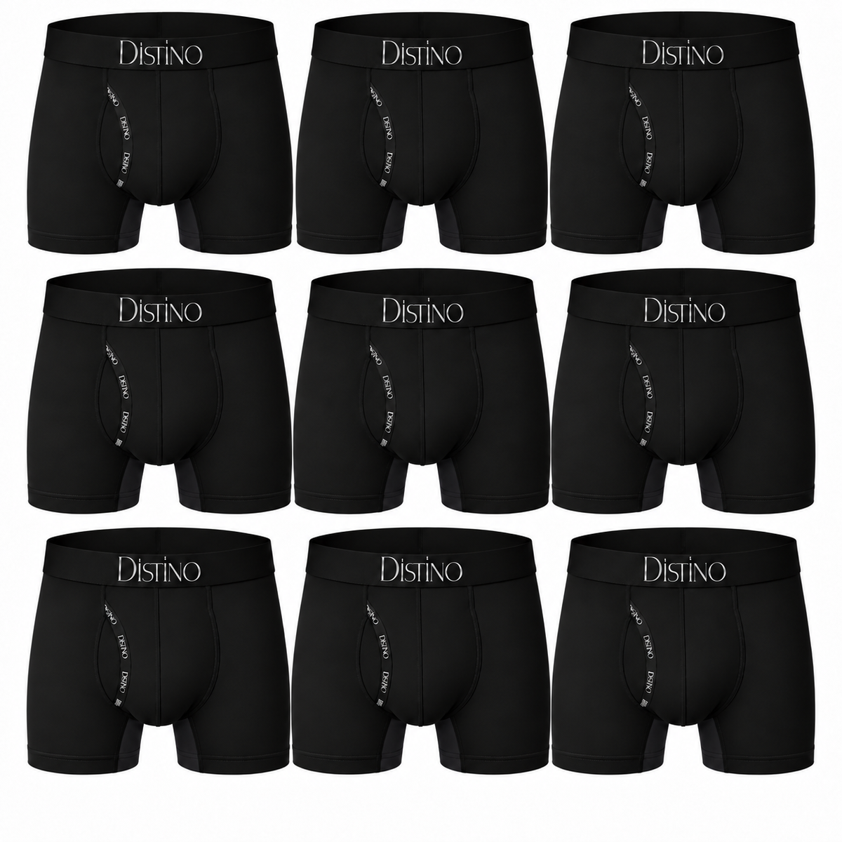 Bamboo Boxer Briefs - Men's Pureglide Anti-Chafe Long Leg Underwear (9 Pack Deal)