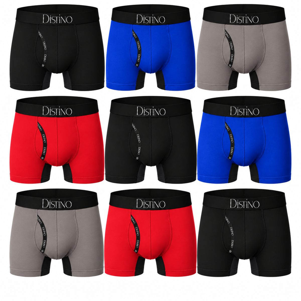 Bamboo Boxer Briefs - Men's Pureglide Anti-Chafe Long Leg Underwear (9 Pack Deal)