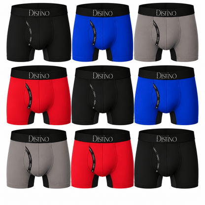 Bamboo Boxer Briefs - Men's Pureglide Anti-Chafe Long Leg Underwear (9 Pack Deal) - Distino Of Melbourne