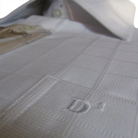 French Cuff Cotton Shirt - "White Check" - Clearance Stock - Distino Of Melbourne