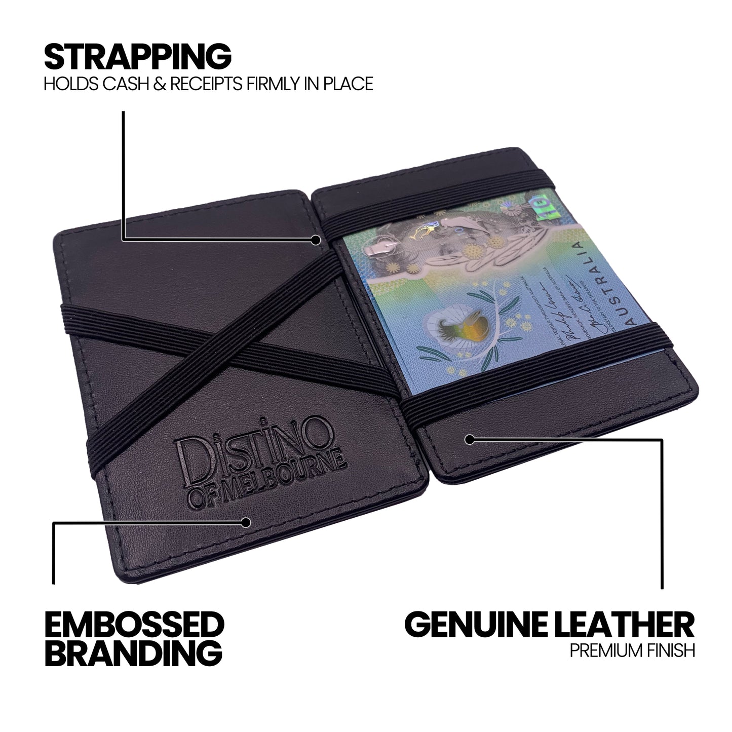 Distino Genuine Leather Magic Flip Wallet