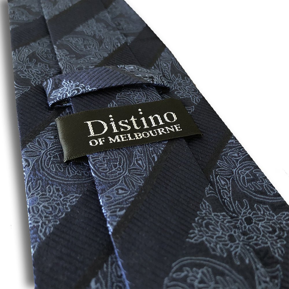 Mens Navy Silk Tie | “Sicillian Blue” Men's Necktie by Distino - Distino Of Melbourne