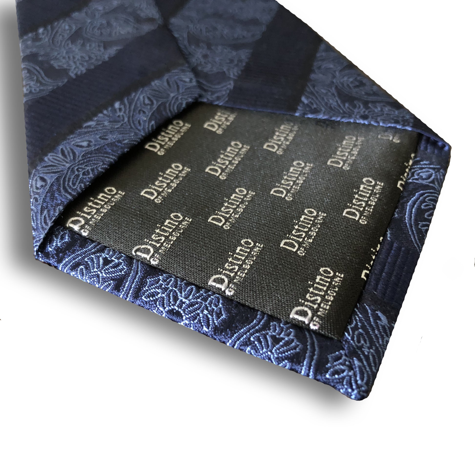 Mens Navy Silk Tie | “Sicillian Blue” Men's Necktie by Distino - Distino Of Melbourne
